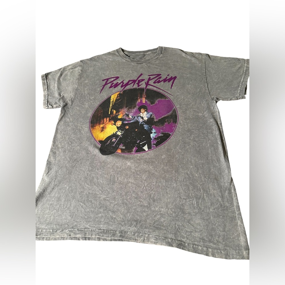 ♥️ Prince Purple Rain Tee by The Prince Estate Gray acid wash Med